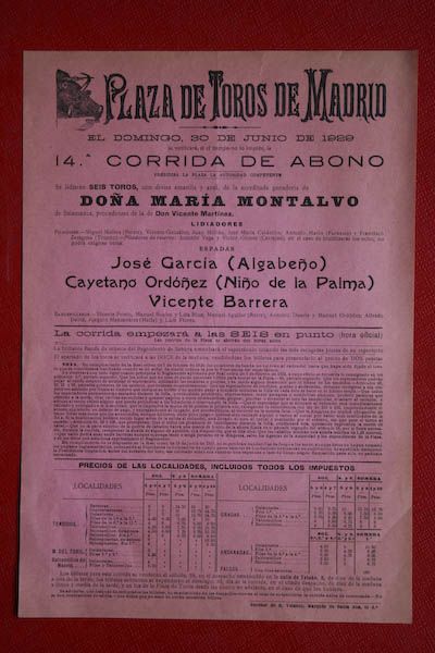 Cartel de toros de Madrid
