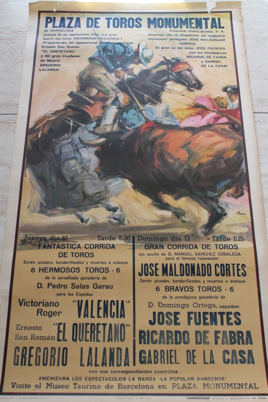 Cartel de toros de Barcelona. 10 y 13 de septiembre de 1970. 