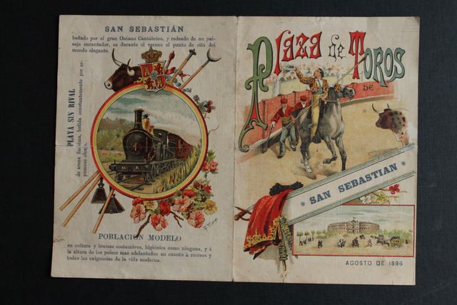 Programa de toros de San Sebastián. Días 9, 15, 16, 23 y 30 de agosto de 1896.