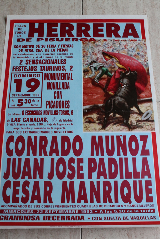 Cartel de toros de Herrera de Pisuerga. 19 de septiembre de 1993.