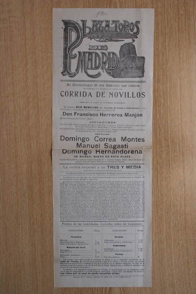 Cartel de toros de Madrid.