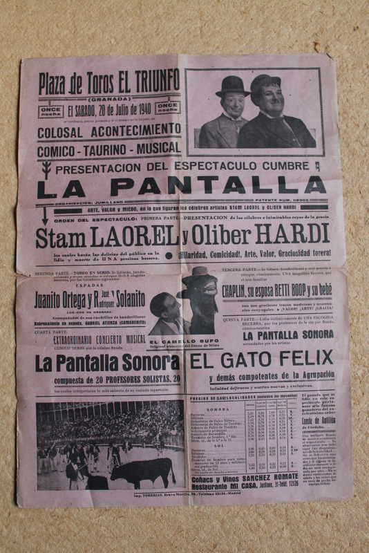 Cartel de toros de Granada. 20 de julio de 1940.