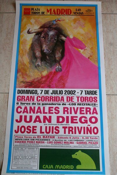 Cartel de toros de Madrid. 7 de julio de 2002.