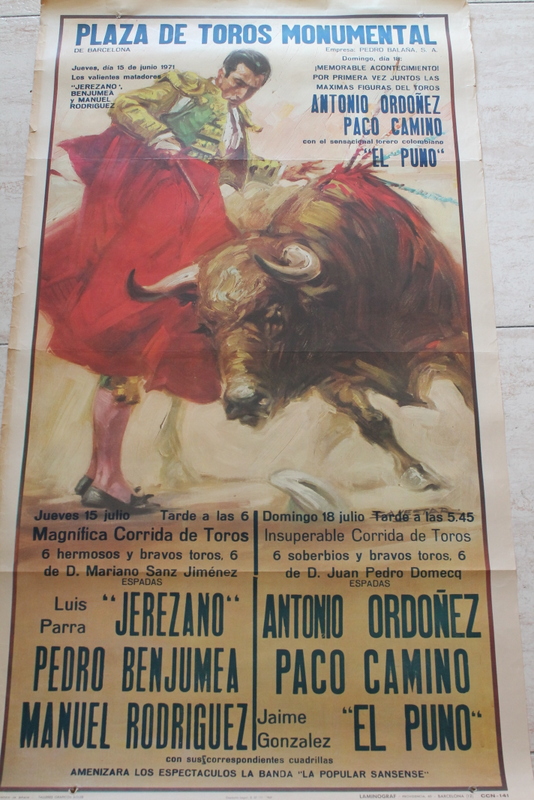 Cartel de toros de Barcelona. 15 y 18 de julio de 1971.