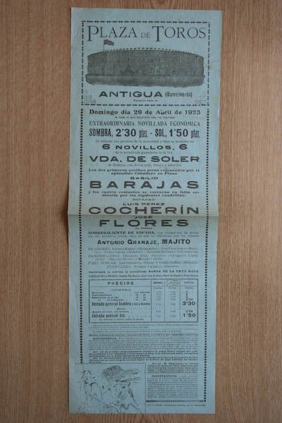 Cartel de toros de Barcelona.
