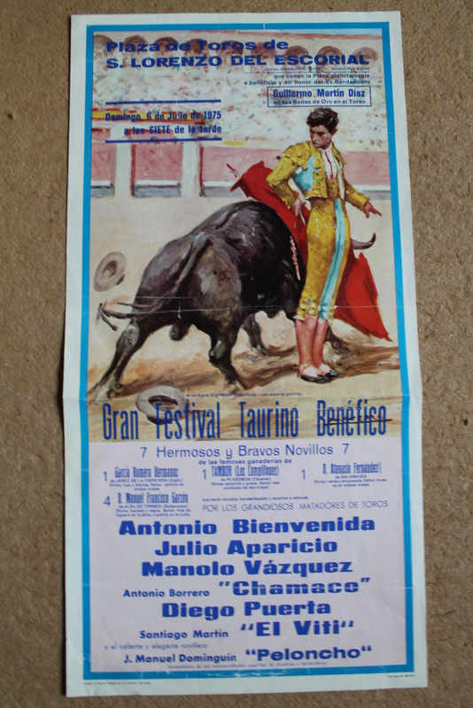Cartel de toros de San Lorenzo de El Escorial. 6 de julio de 1975.