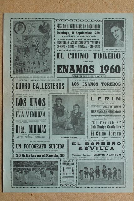Cartel de toros de Humanes de Mohernando. 1 de septiembre de 1960.