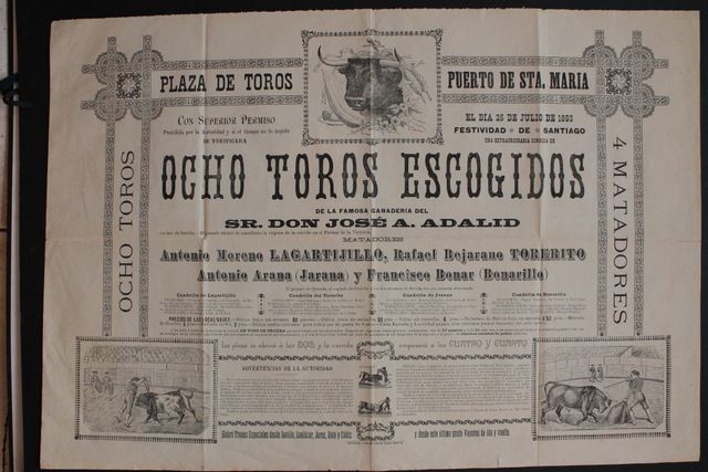 Cartel de toros del Puerto de Santa María. 25 de julio de 1893.