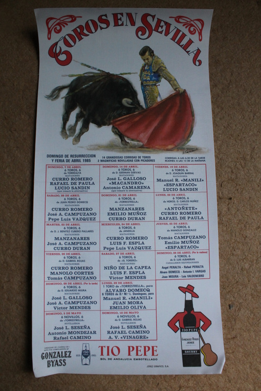 Cartel de toros de Sevilla. Domingo de Resurrección y Feria de Abril 1985.