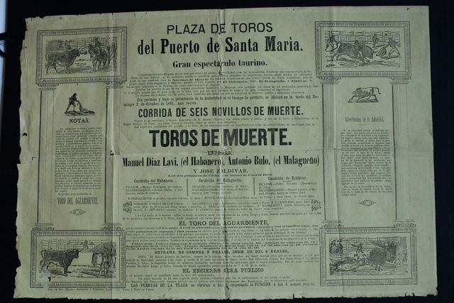 Cartel de toros del Puerto de Santa María. 2 de octubre de 1881. 
