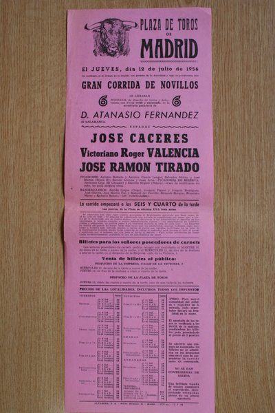 Cartel de toros de Madrid.
