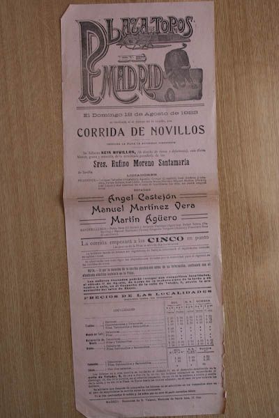 Cartel de toros de Madrid.