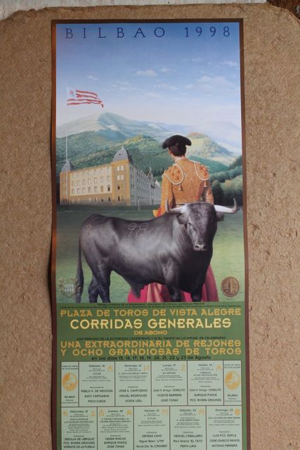 Cartel de toros de Bilbao 1998. Plaza de Toros de Vista Alegre. Días 15 al 23 de agosto de 1998. 