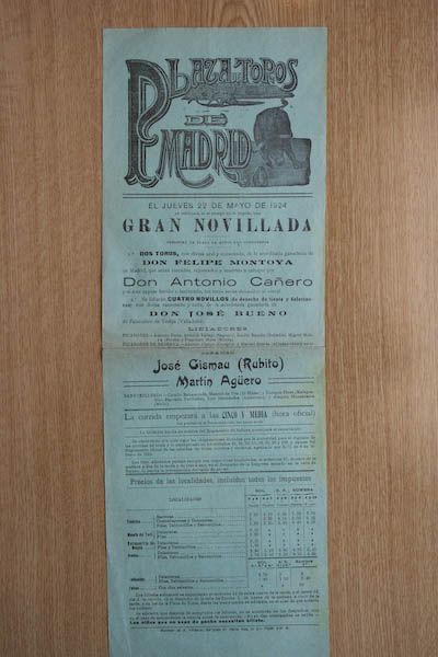 Cartel de toros de Madrid.