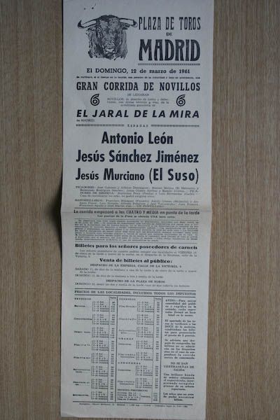 Cartel de toros de Madrid.