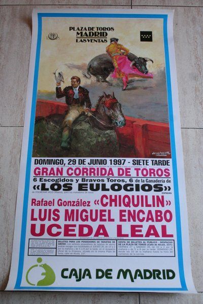 Cartel de toros de Madrid. Las Ventas. 29 de junio de 1997.