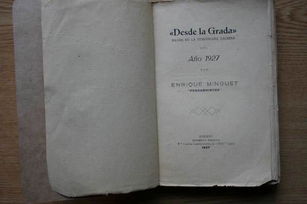 Desde la grada. Datos de la temporada taurina del año 1927.
