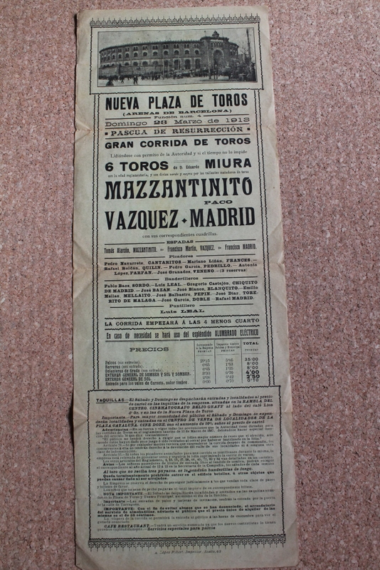 Catel de toros de Barcelona. 23 de marzo de 1913. 