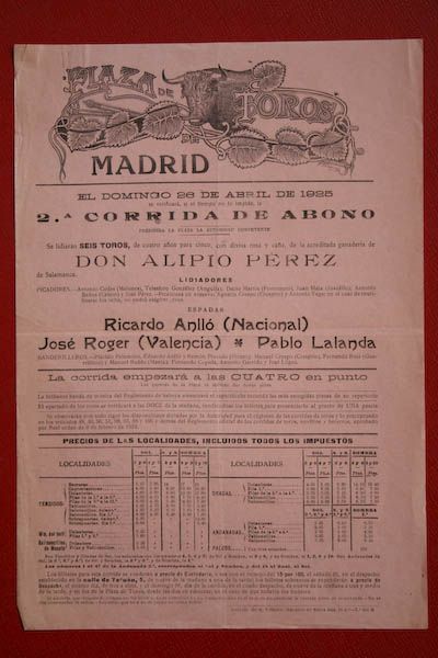 Cartel de toros de Madrid