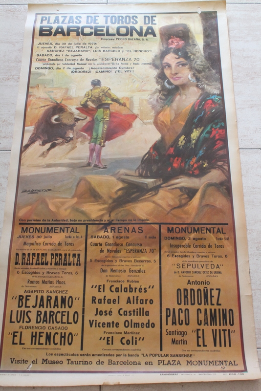 Cartel de toros de Barcelona. 30 de julio y 2 de agosto de 1970.