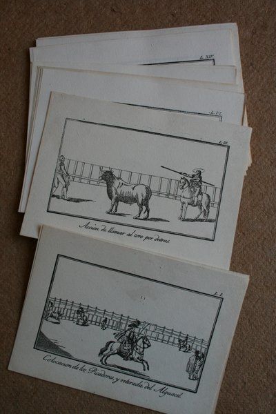 Colección de las 30 láminas que representan las principales suertes, reproducidas en facsímil de la obra \"La Tauromaquia\". Impresa en Madrid en 1804.