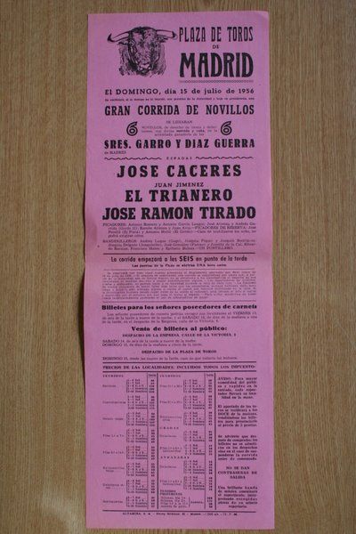 Cartel de toros de Madrid.
