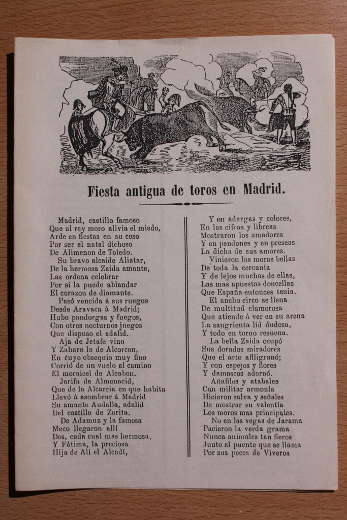 Fiesta antigua de Toros en Madrid.