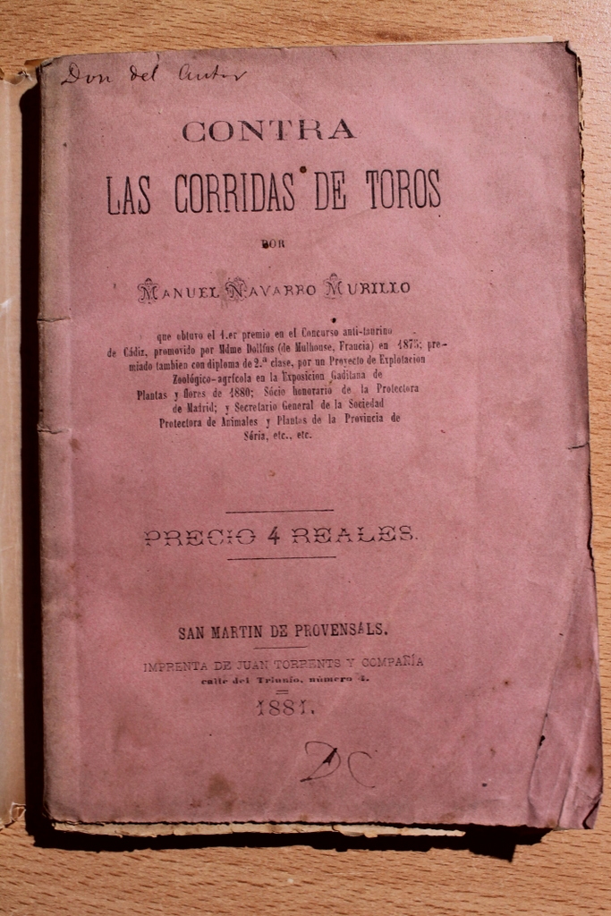 Contra las corridas de toros.
