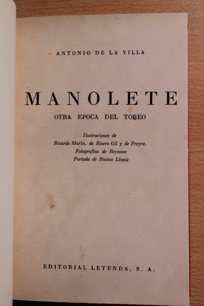 Manolete. Otra época del toreo.