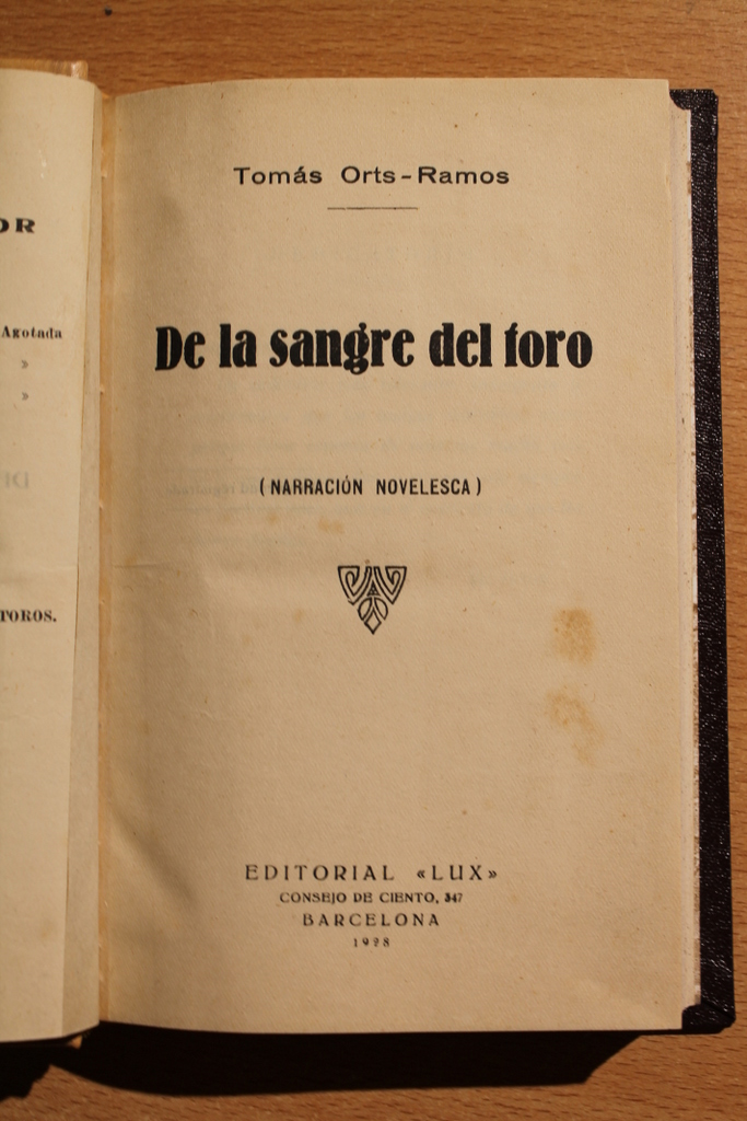De la sangre del toro. (Narración novelesca).