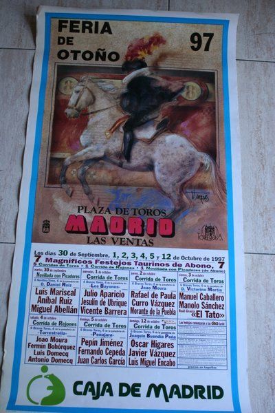 Cartel de toros de Madrid. Plaza de Toros. Feria de Otoño 1997. 