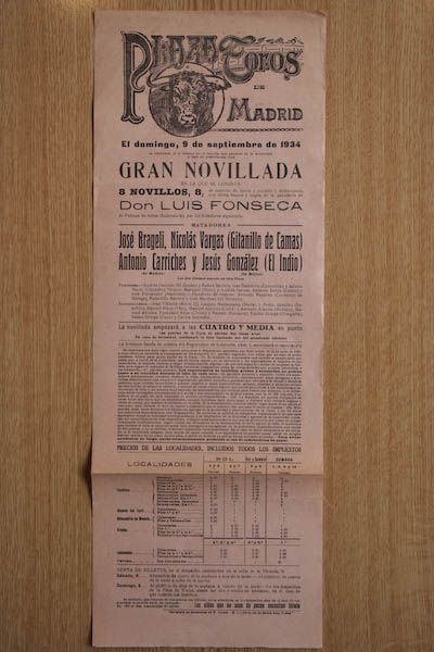 Cartel de toros de Madrid.