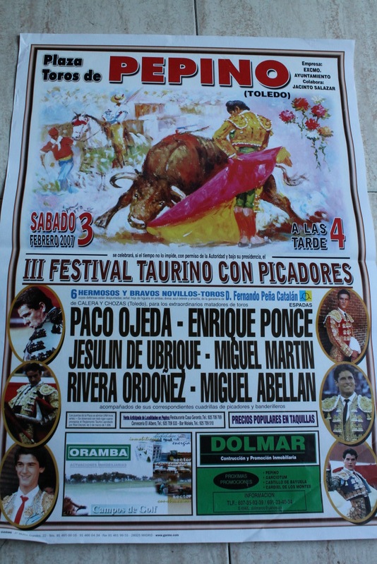 Cartel de toros de Pepino (Toledo). 3 de febrero de 2007.