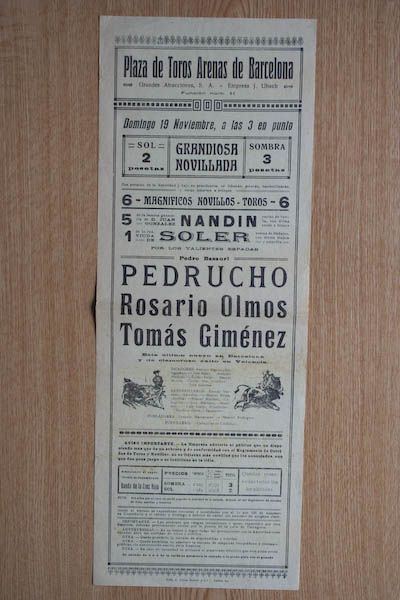 Cartel de toros de Barcelona.