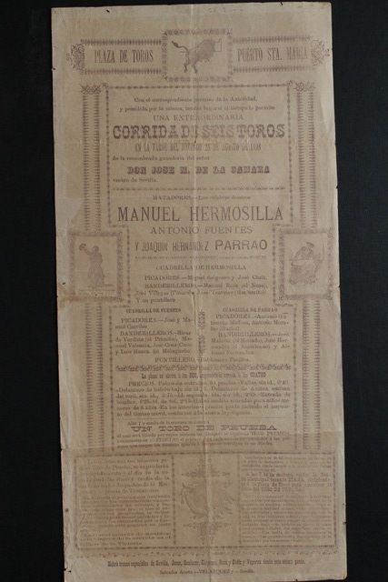Cartel de toros del Puerto de Santa María. 28 de agosto de 1898.