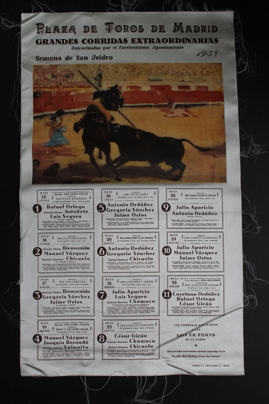 Cartel de toros de Madrid. San Isidro 1958.