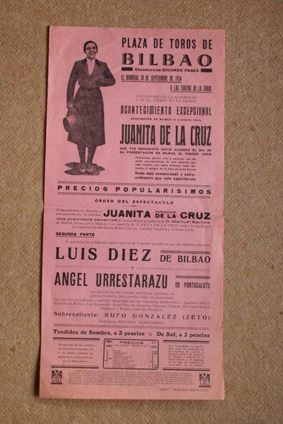 Cartel de toros de Bilbao. 30 de septiembre de 1934. 
