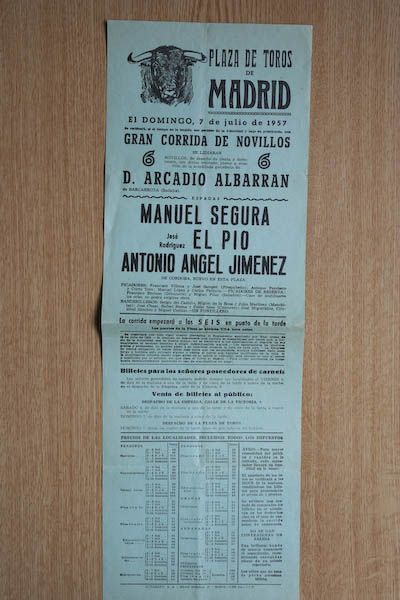 Cartel de toros de Madrid.