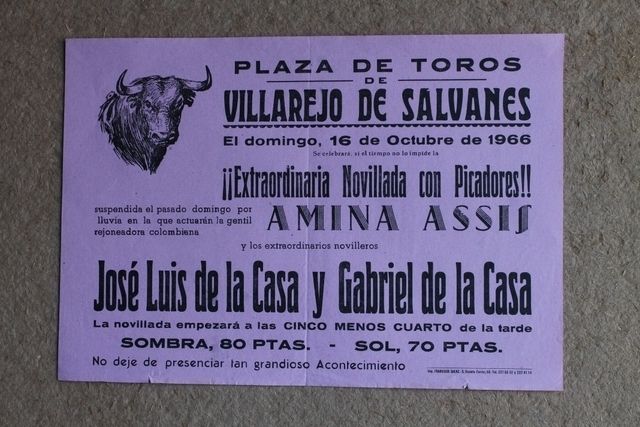 Cartel de toros de Villarejo de Salvanés. 16 de octubre de 1966. 