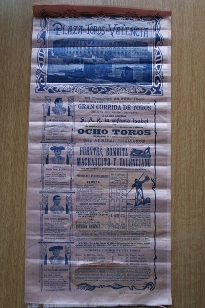 Cartel de toros de Valencia. 1907.