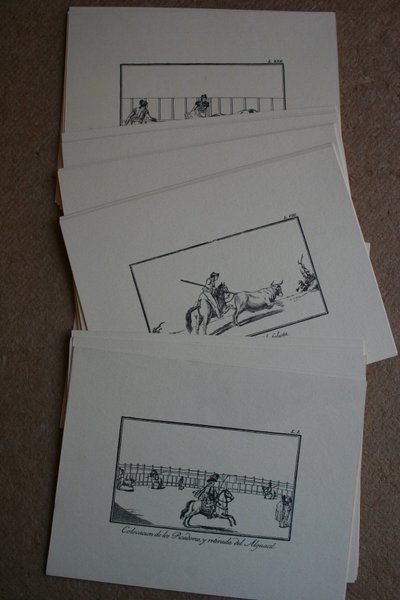 Colección de las 30 láminas que representan las principales suertes, reproducidas en facsímil de la obra \"La Tauromaquia\". Impresa en Madrid en 1804.