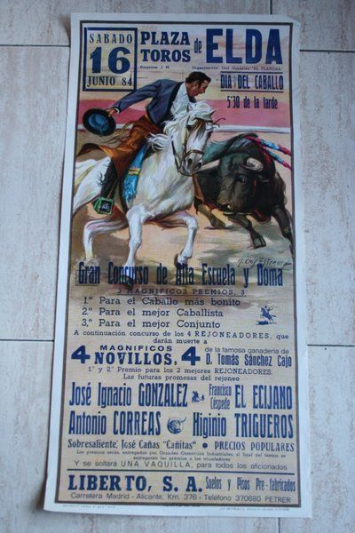 Cartel de toros de Elda. 16 de junio de 1984.