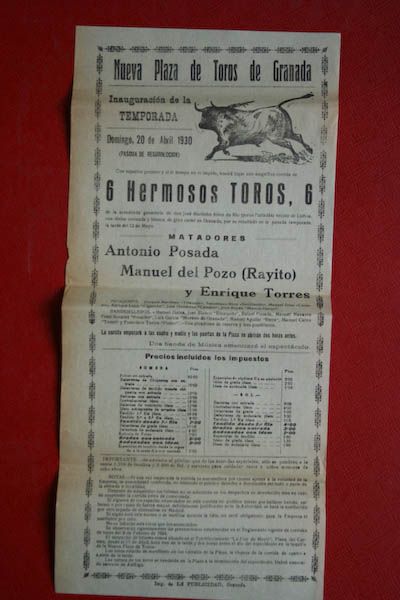 Cartel de toros de Granada