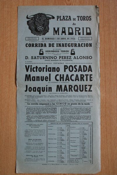 Cartel de toros de Madrid.