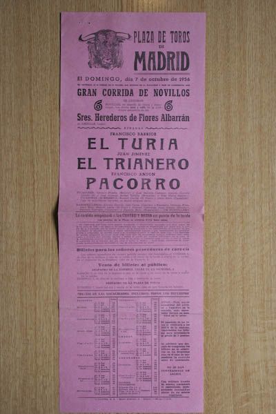 Cartel de toros de Madrid.