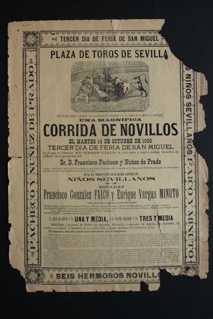 Cartel de toros de Sevilla. 14 de octubre de 1890.