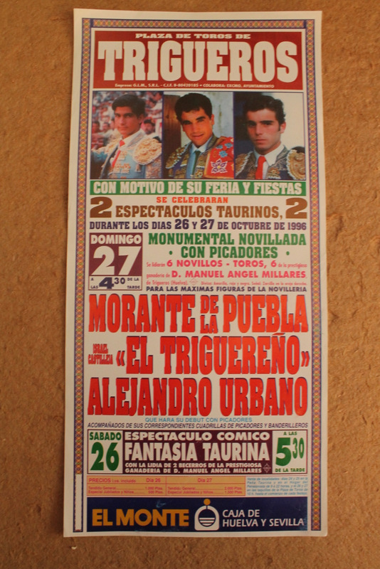 Cartel de toros de Trigueros. 26 y 17 de octubre de 1996.