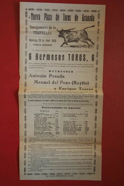 Cartel de toros de Granada