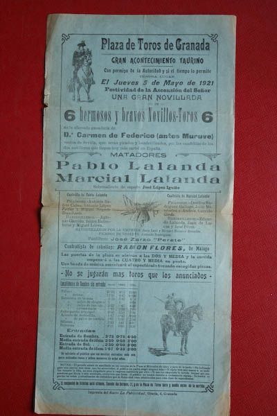 Cartel de toros de Granada