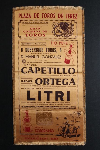 Cartel de toros de Jerez. V Fiesta de la Vendimia y Feria de septiembre de 1952. Días 14 y 15